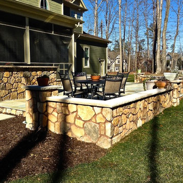 Cultured Stone Wall and Patio/Outdoor Kitchen