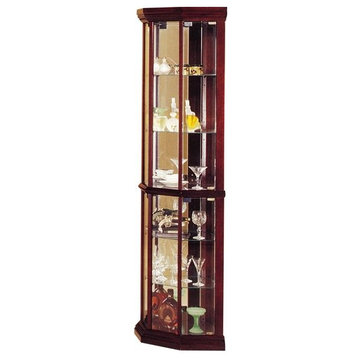 ACME Huxley Corner Curio Cabinet in Cherry