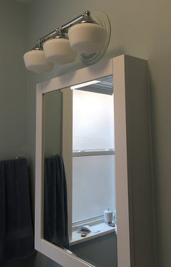 vanity light over medicine cabinet