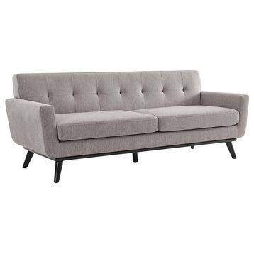 Engage Herringbone Fabric Sofa, Light Gray