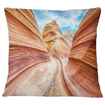 Swirling Dune Sandstones Landscape Photo Throw Pillow, 18"x18"
