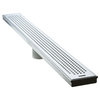 LUXE Square Grate Linear Drain, Stainless, 60"