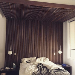 Walnut Modern Four Poster Canopy Bed - Canopy Beds