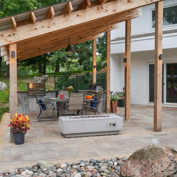 Modern Walkout Backyard in Bloomington