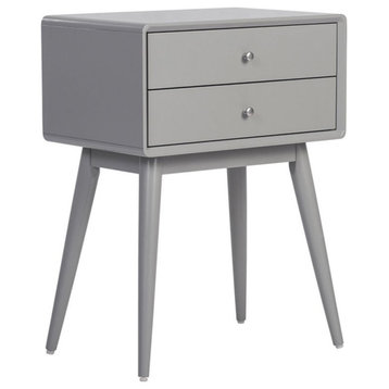 Elle Decor Rory 2 Drawer Side Table in French Gray
