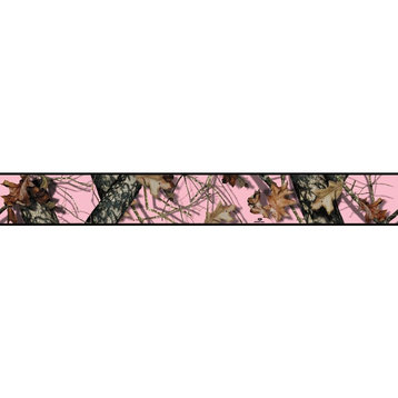 York Wallcoverings Bp8100Bd Mossy Oak Camo Border, Pink, Browns, Black