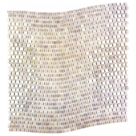 Galaxy 12"x12" Wavy Square Glass Mosaic Tile,Purple, Single Sheet