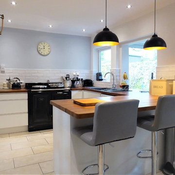 Matt White Handleless Kitchen - Buckden