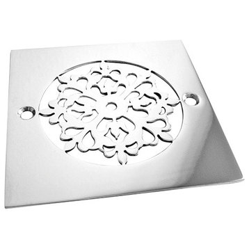 Shower Drain, Classic Motif No. 7 by Designer Drains, Brushed Stainless Steel/Ni