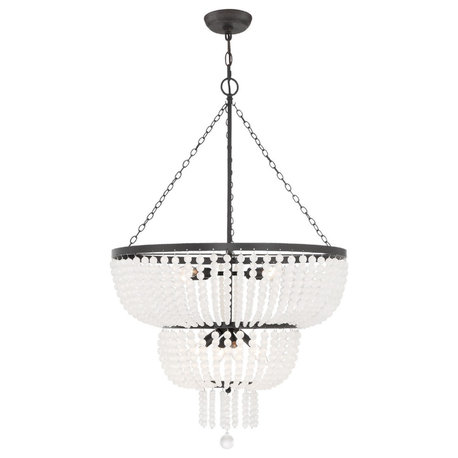 Crystorama Rylee 8-Light Chandelier 610-MK, Matte Black