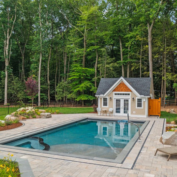 Simsbury, CT Rectangular Pool with Landscaper Clarke Landscapes