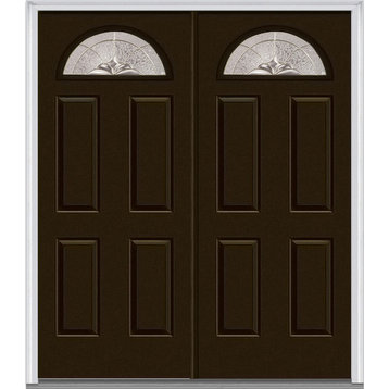 Heirloom Master 1/4 Lite 4-Panel Fiberglass Double Door 74"x81.75" LH In-Swing
