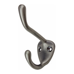 GlideRite Hardware - Double Robe and Coat Hooks, Pewter - Wall Hooks
