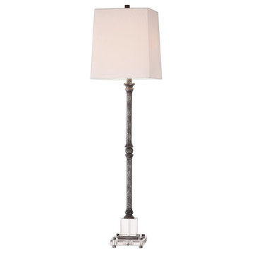 Bowery Hill Modern Buffet Table Lamp in Aged Black and White