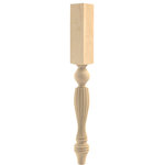 Designs of Distinction - 42-1/4" Country French Reeded Bar Post Leg, Paint Grade - The Country French kitchen exudes warmth and hospitality. Our Reeded Country French wood legs add a level of elegance to rustic and shabby chic style kitchens. Measuring 3-3/4" square x 42-1/4" tall, available in paint grade, this bar post leg is part of the Brown Wood Country French collection. Already sanded and ready to finish or paint. Available as a family of products in various heights to support a table, countertop, bar, or kitchen island, which allows a consistent theme throughout the house. Consider using paint grade, for DIY projects when painting your own legs.