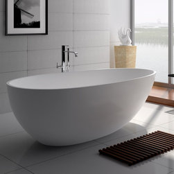 ADM Bathroom Oval Freestanding Bathtub, White, 72.8"- SW-105L (73 x 33) - Bathtubs