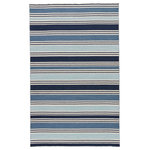 Jaipur - Jaipur Living Salada Stripe Blue/White Area Rug, 2'x3' - This classic dhurrie-style area rug features navy, white, and blue ticking stripes, perfect for a transitional space. Constructed of durable wool, this casually elegant flatweave layer offers reversible use and an easy-to-clean quality.