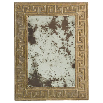 Petite Mirror Florentine Wash, Ivory Wood & Crackle Poly