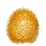 Varaluz Lighting - Varaluz Lighting Urchin - One Light Pendant, Gold Finish - Sea urchins are simple, geometric-shaped creatures with telltale barbs that inhabit all oceans. They are also creatures that inspire poetic words and light fixtures alike.  Hand-forged steel has 70% or greater recycled content.  Low-VOC finish. Canopy Included: TRUE Canopy Diameter: 5 x 0.6