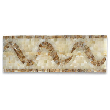 Mosaic Border Listello Tile Melody Onyx 4.7x13.4 Marble Polished, 1 piece