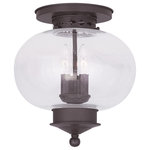 Livex Lighting - Harbor 3 Light Semi-Flush Mount, Bronze - This 3 light Ceiling Mount from the Harbor collection by Livex will enhance your home with a perfect mix of form and function. The features include a Bronze finish applied by experts.