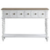 Acme Bence Console Table Dark Charcoal and Antique White Finish