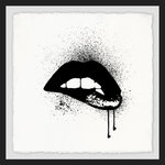 Marmont Hill Inc. - "Black Drip Lips" Framed Painting Print, 12"x12" - Top quality Giclee print on high resolution Archive Paper