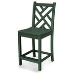 POLYWOOD - Polywood Chippendale Counter Side Chair, Green - This counter height chair adds a bit of height to the elegant Chippendale style. POLYWOOD furniture is constructed of solid POLYWOOD lumber that's available in a variety of attractive, fade-resistant colors. It won't splinter, crack, chip, peel or rot and it never needs to be painted, stained or waterproofed. It's also designed to withstand nature's elements as well as to resist stains, corrosive substances, salt spray and other environmental stresses. Best of all, POLYWOOD furniture is made in the USA and backed by a 20-year warranty.