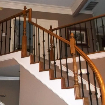 Stair railings and balconies.