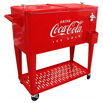 Coca-Cola Embossed Retro "Ice Cold" 80 Qt. Cooler With Tray