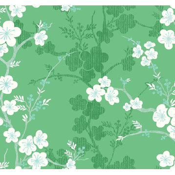 2973-90103 Nicolette Floral Trail Wallpaper Modern Chinoiserie Design in Light