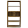 Light Natural Raw Wood Shutter Doors Bookcase Divider Cabinet Hcs4593