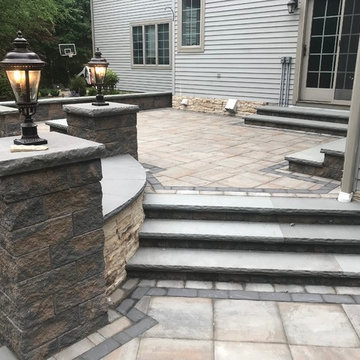 Outdoor kitchen with terraced patios