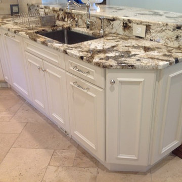 Custom Elmwood Kitchen, Copenhagen Granite Tops