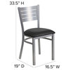 Silver Slat Chair-Black Seat