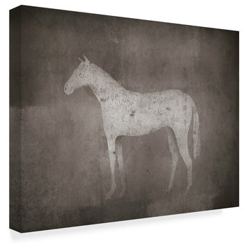 Ryan Fowler 'White Horse On Gray' Canvas Art