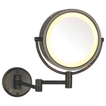 Modern Bronze Wall Mounted Lighted Make Up Mirror Hard Wire