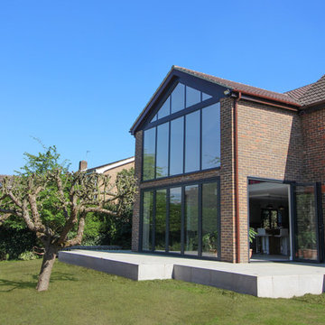 Contemporary Kitchen Extension With Custom Home Bar