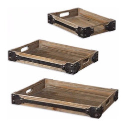 Fadia Trays: Set of 3 - Decorative Accents