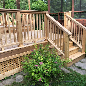 Western red cedar deck over