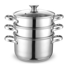 Cook N Home Double Boiler and Steamer Set, Stainless Steel