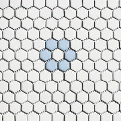 Rosette Hex Tile Pattern Made to Order at MosaicTile.com - Mosaic Tile
