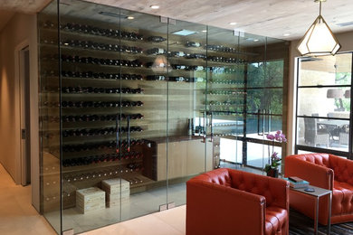 Inspiration for a contemporary wine cellar remodel in Austin