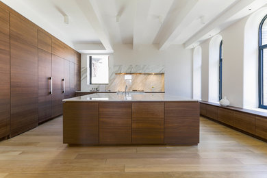 Photo of a large contemporary kitchen in New York.