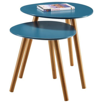 Pemberly Row 2 Piece Nesting Table Set in Blue