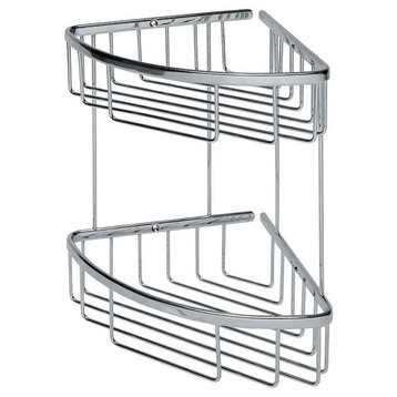 WS Bath Collections Filo 50032 11.4" Double Shower Basket - Polished Chrome