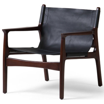 Rafi Ebony Natural Leather Chair