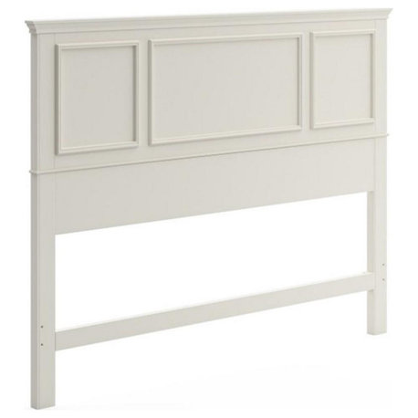 Hawthorne Collections Traditional Wood Queen Panel Headboard in Off White