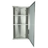 Corner Wall Mount Medicine Cabinet Stainless Steel with Mirror 23.6 x 11.8"