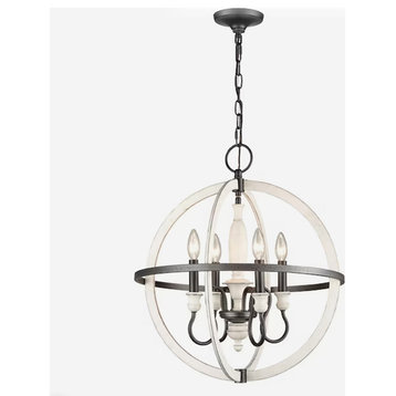 Brownell 20'' Wide 4-Light Chandelier Anvil Iron
